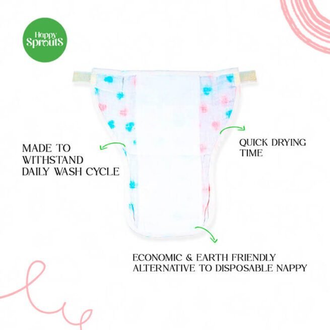 Organic Muslin Velcro Nappies