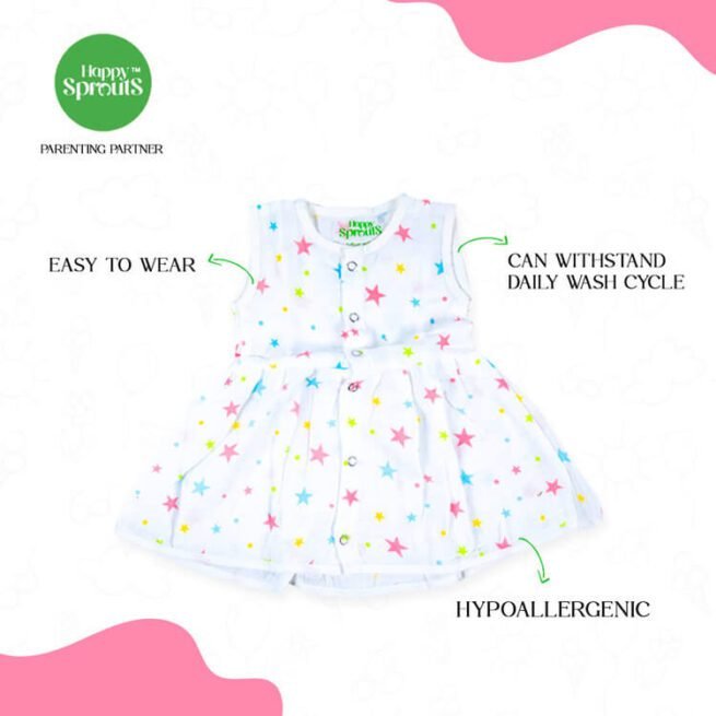 Happy sprouts Organic Muslin Frock for Baby