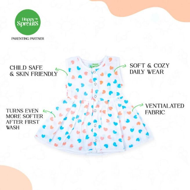 Happy sprouts Organic Muslin Frock for Baby