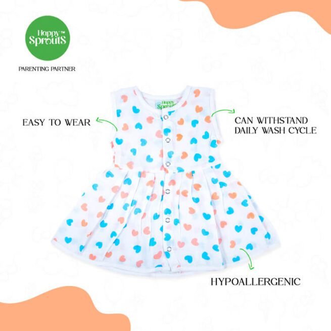 Happy sprouts Organic Muslin Frock for Baby