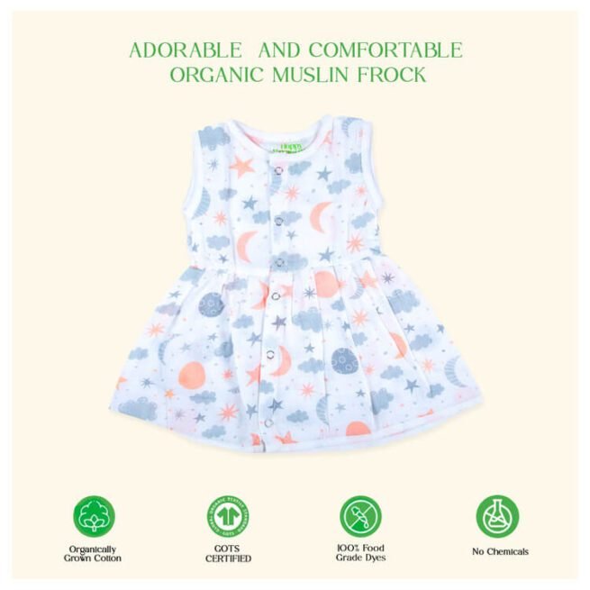 Happy sprouts Organic Muslin Frock for Baby