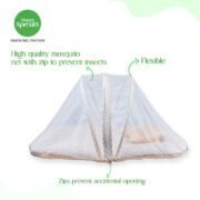 happy Sprouts Cotton Bed with Mosquito Net