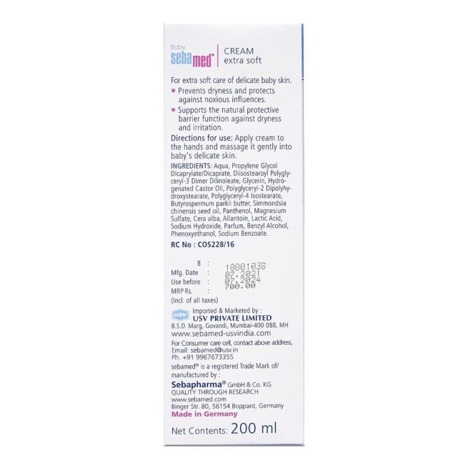 Sebamed Baby Cream Extra Soft (200ml) - Image 8