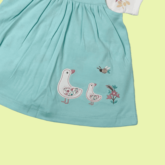 Elegant Sky Blue Cotton Frock for Regal Looks - Image 2