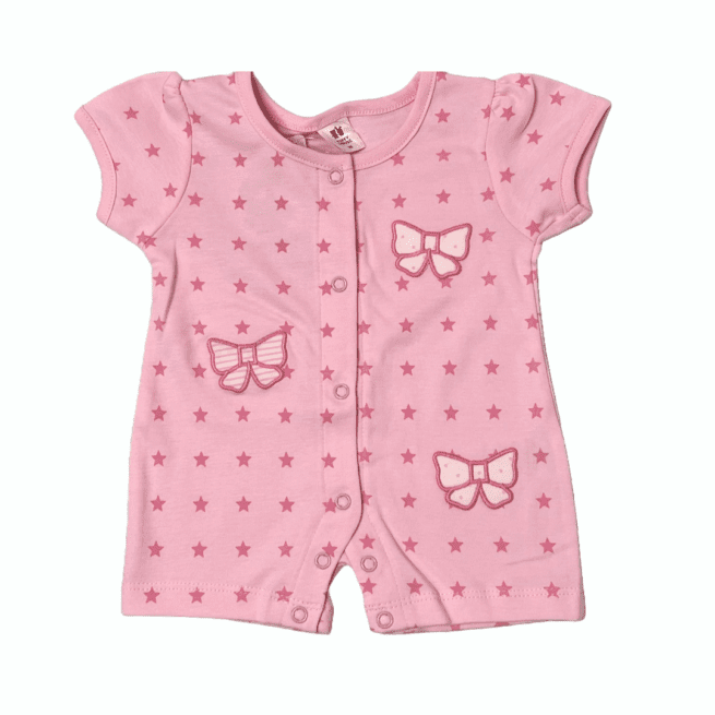 Pretty in Pink Cotton Romper for Baby Girls and Boys