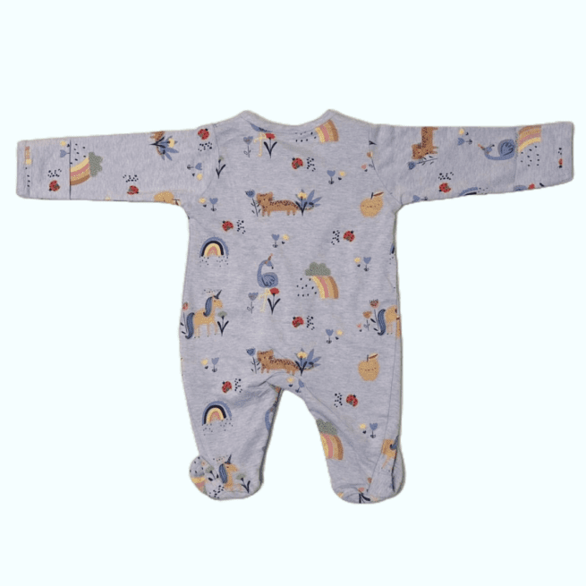 Blue Melange Romper: Comfortable Cotton Style for Kids - Image 3