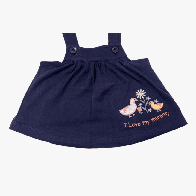 Classic Navy Cotton Kids & Baby Dress - Image 3