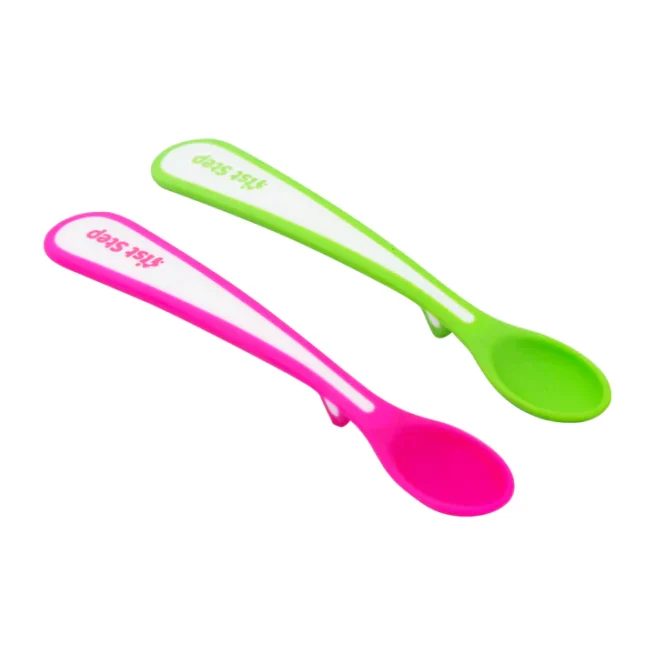 1st Step Soft Tip Spoon (2 pcs Pack)-Pink & Green - Image 5