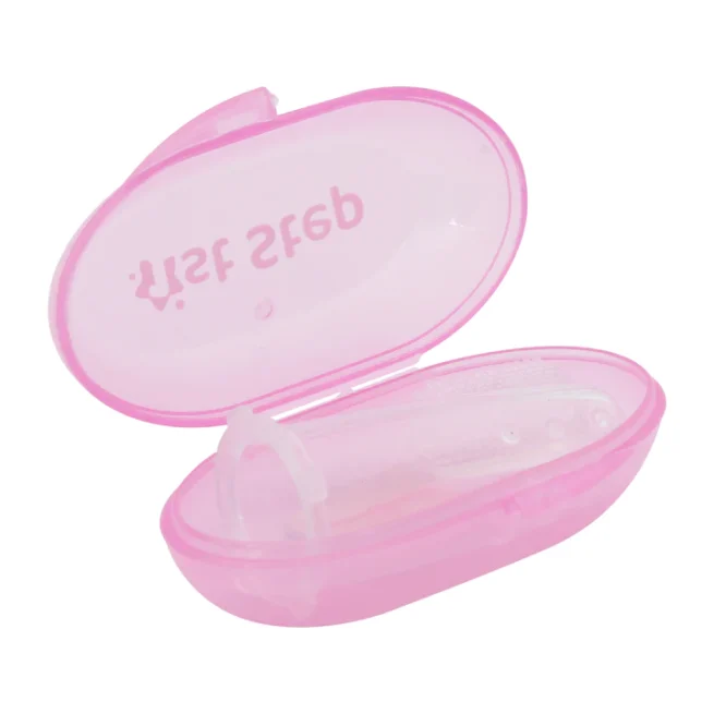 1st Step Silicone Finger Brush Pack of 2 With Carrying Case-Pink - Image 3