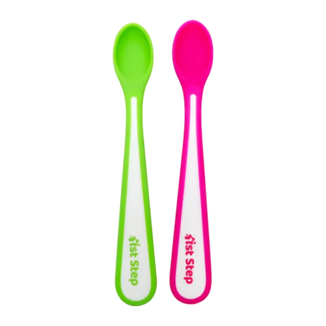 1st Step Soft Tip Spoon (2 pcs Pack)-Pink & Green