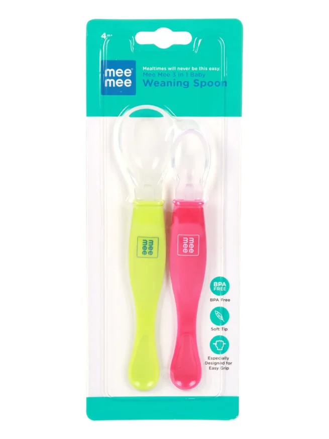 Mee Mee 3 in 1 Weaning Spoon 4m+ (Multicolour) - Image 3