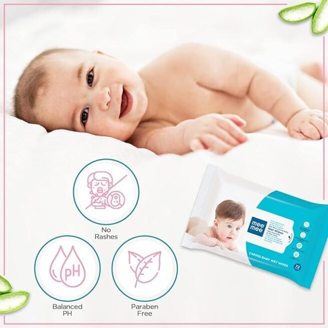 Mee Mee Baby Gentle Wet Wipes with Aloe Vera extracts, 72 counts - Image 2