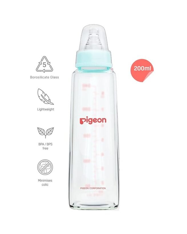 Pigeon Flexible Glass Nursing/Feeding Bottle With Added Nipple M 200 ml - Image 6