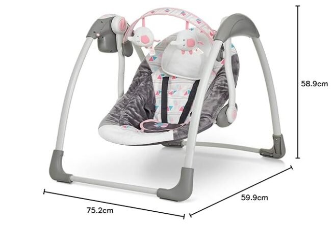 Mastela Deluxe Portable Baby Swing Toddler Swing- Pink - Image 2