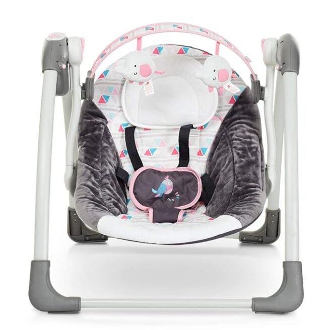 Mastela Deluxe Portable Baby Swing Toddler Swing- Pink - Image 4