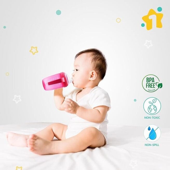 1st Step Matte Collection BPA Free Polypropylene Soft Spout Sipper with Twin Handles for Easy Grip - Image 3