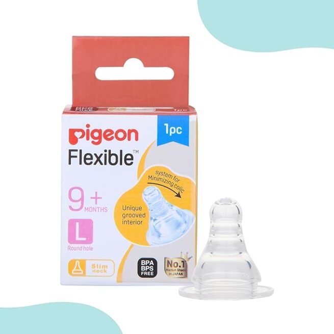 Pigeon Peristaltic Nipple L,For 9+ Month Babies,BPS Free,BPA Free - Image 3