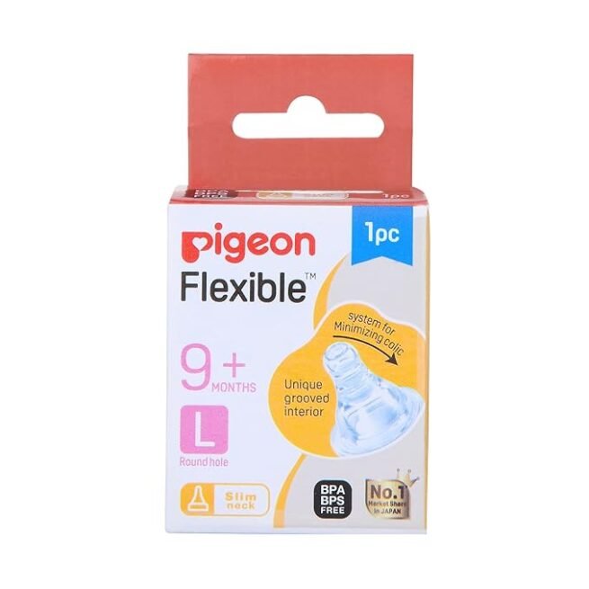 Pigeon Peristaltic Nipple L,For 9+ Month Babies,BPS Free,BPA Free