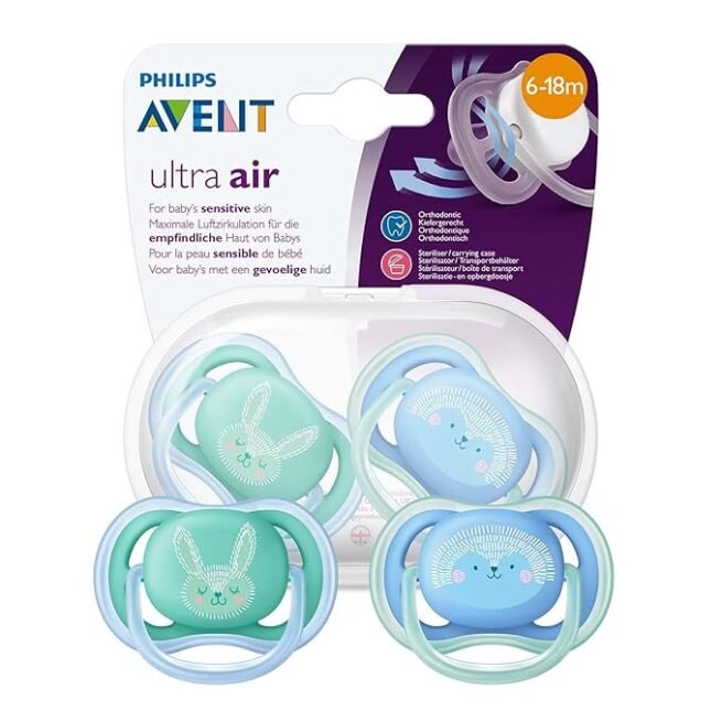 Philips Avent Ultra Air Pacifier for Boy, 6-18 Months