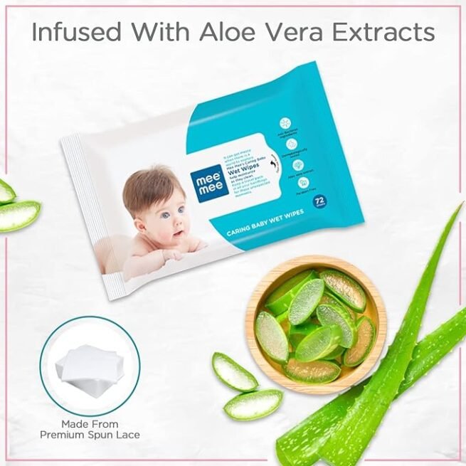 Mee Mee Baby Gentle Wet Wipes with Aloe Vera extracts, 72 counts - Image 5