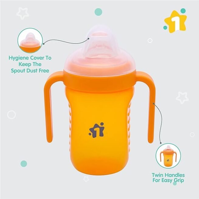 1st Step Matte Collection BPA Free Polypropylene Soft Spout Sipper with Twin Handles for Easy Grip - Image 6