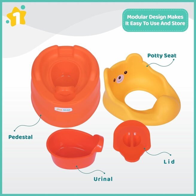 1st Step Adaptable Baby Potty Seat/Potty Trainer Set(Orange) - Image 3