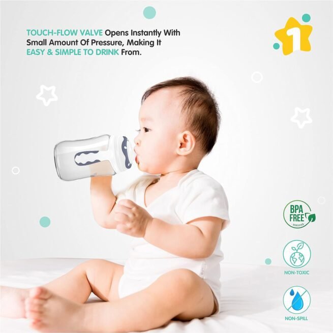 1st Step 220ml TRITAN Non-Spill Interchangeable Sipper/Sippy Cup with Soft Silicone Spout and Straw - Image 5