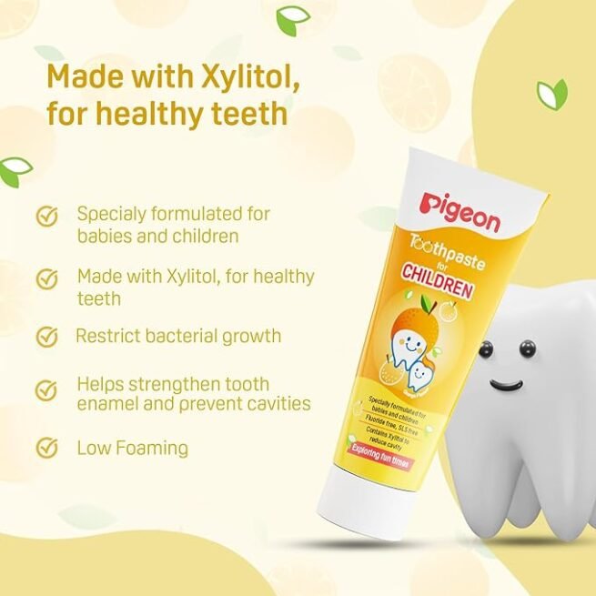 Pigeon Orange Toothpaste,For Babies And Children,Fluroide -Free - Image 4