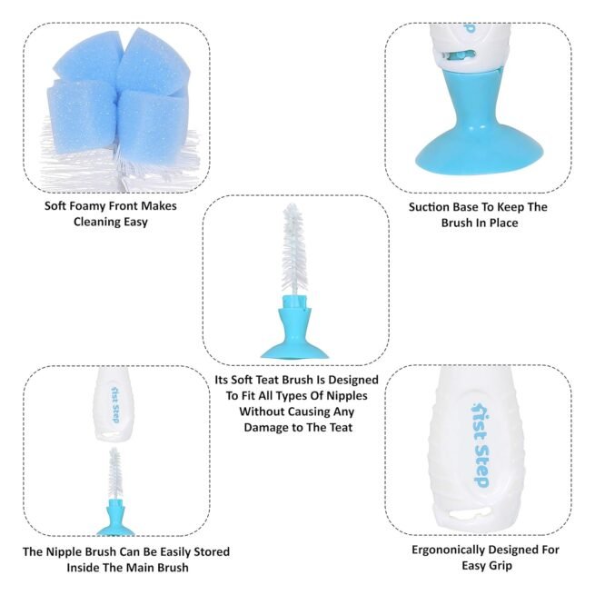 1st Step BPA Free 2 in 1 Bottle and Nipple Cleaning Brush - Image 3