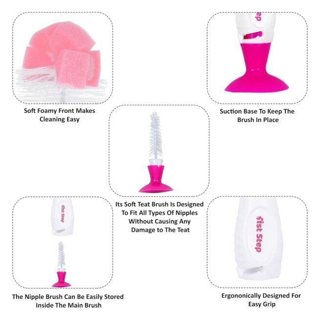 1st Step BPA Free 2 in 1 Bottle and Nipple Cleaning Brush - Image 4