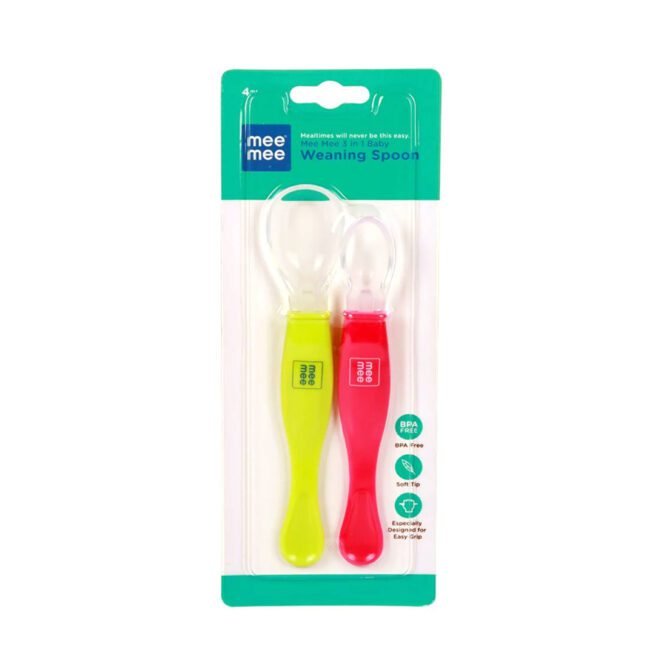 Mee Mee 3 in 1 Weaning Spoon 4m+ (Multicolour)