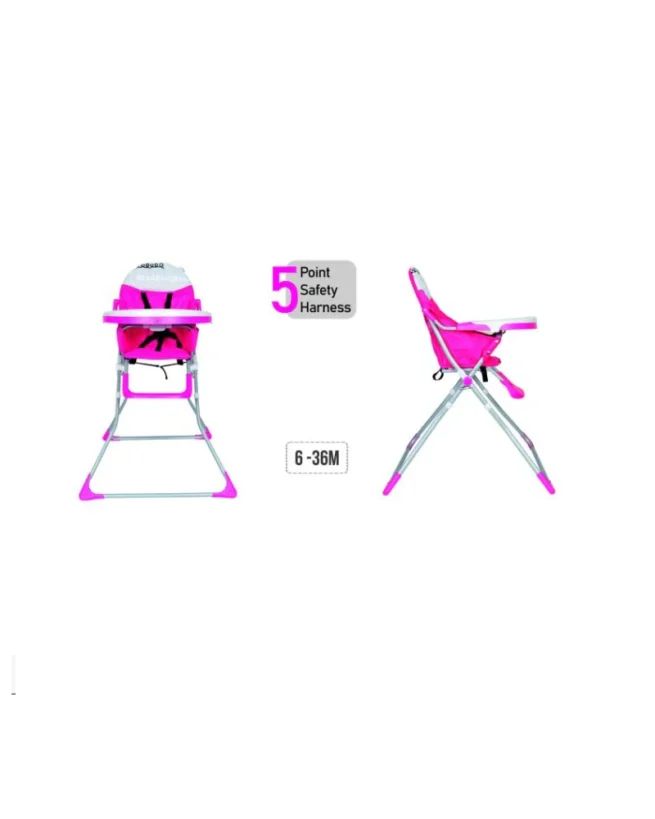 1st Step High Chair With 5 Point Safety Harness-Pink - Image 3