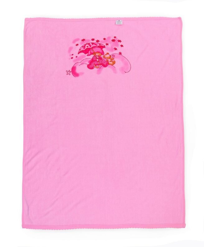 Tinycare Baby Towel Teddy Print - Pink - Image 3