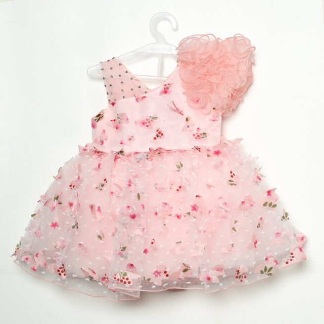 Jalaram Pink Party Frock for Girls - A Symphony of Pink Elegance