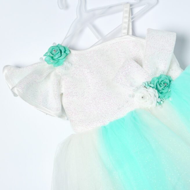 Jalaram Light Blue Party Frock for Girls - A Serene Affair of Style and Grace - Image 4