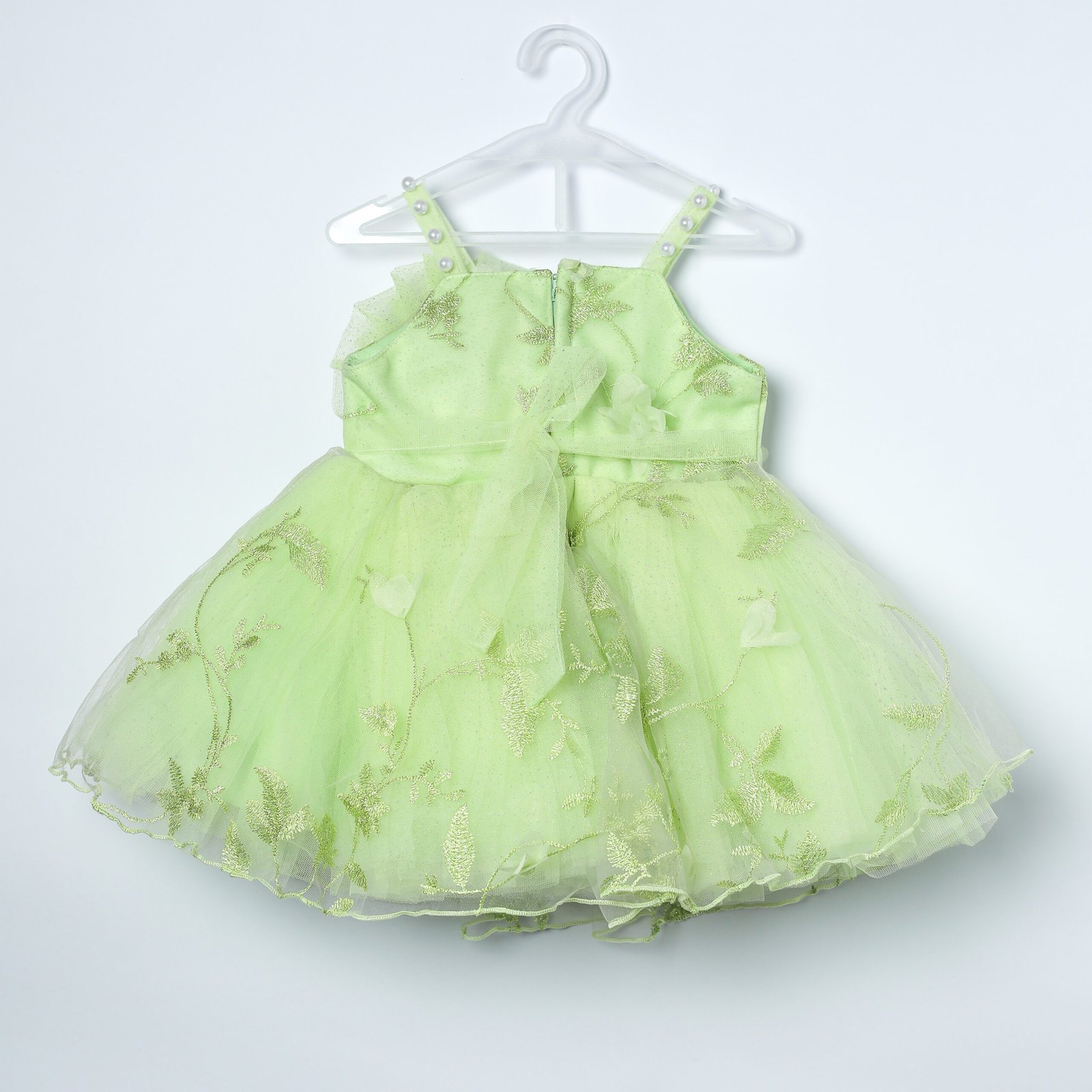 Jalaram Green Party Frock for Girls