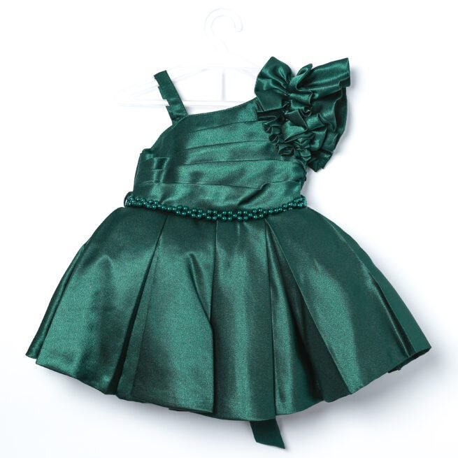 Jalaram Green Party Frock for Girls - A Symphony of Style and Comfort