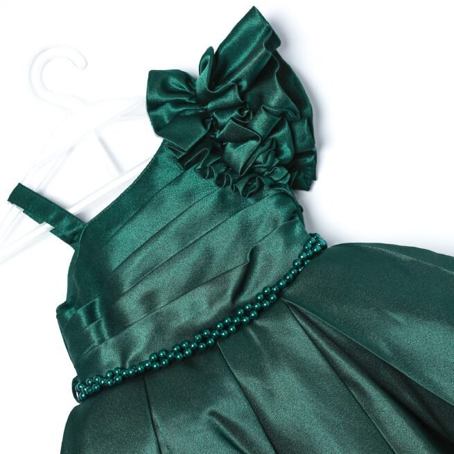 Jalaram Green Party Frock for Girls - A Symphony of Style and Comfort - Image 3