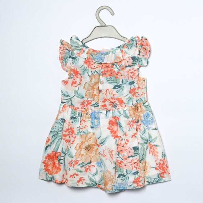 Blossoms in Bloom: Toffy House Brand Fancy Frock with Multicolor Flower Print - Image 3