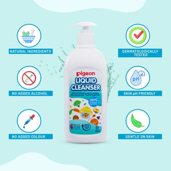 Pigeon Liquid Cleanser Naturals Bottle, PH Friendly 700 ml - Image 4