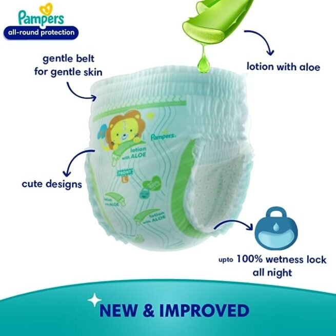 Pampers All round Protection Pants, Small size baby Diapers, (S) 32 Count - Image 4