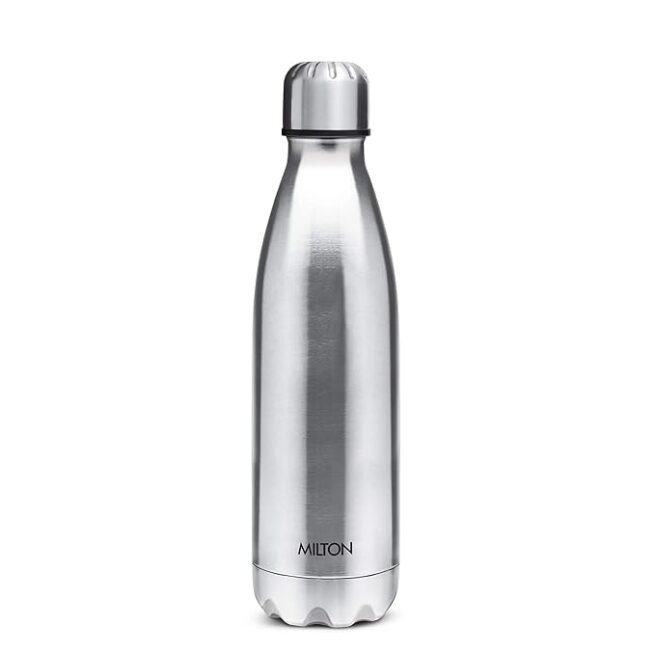 MILTON Shine 1100 Stainless Steel Water Bottle, 1075 ml, Silver