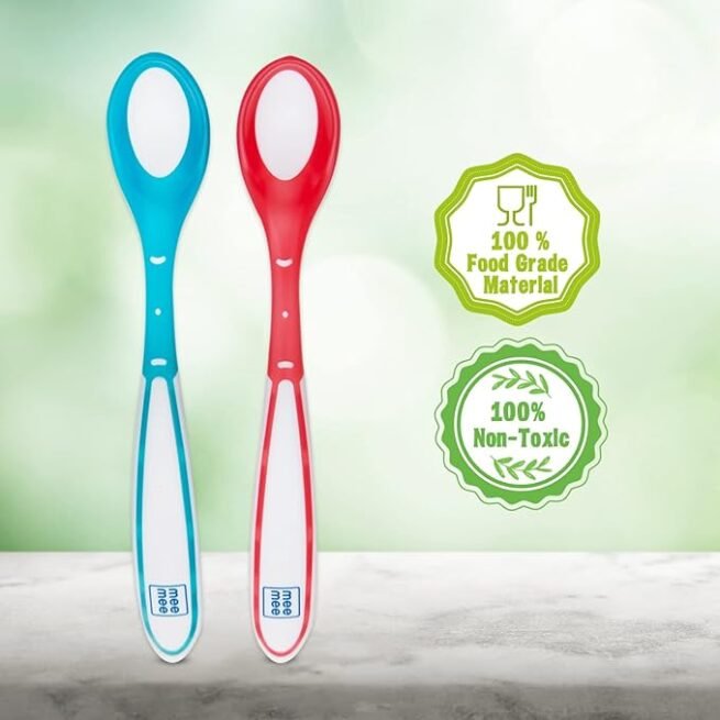 Mee Mee Baby Feeding Spoon | BPA-Free Baby Spoon Heat Sensor Color - Image 4