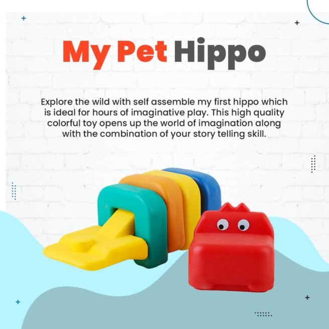 OK Play My Pet Hippo  Plastic Toy for Kids  Improves Motor & Overall Skill Plastic Hippo Toy - Image 2