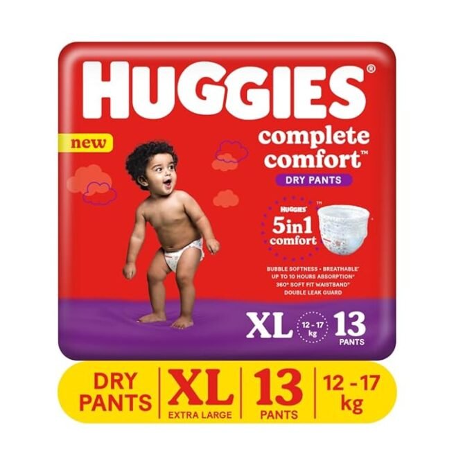 Huggies Complete Comfort Dry Pants Extra Large (XL) Size Baby Diaper Pants, 13 count