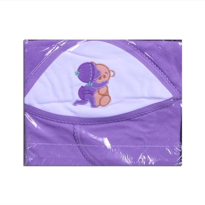 Tiny Care Hooded Towel Terry Double 333B- Purple - Image 2