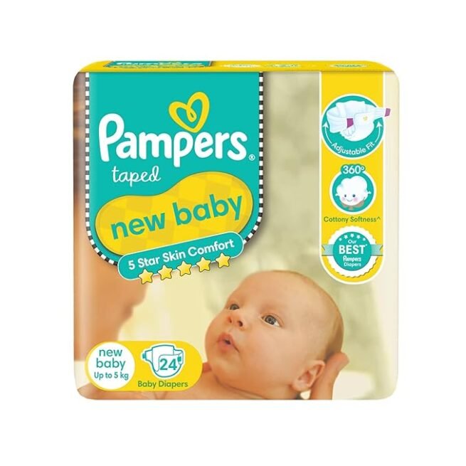 Pampers Active Baby Tape Style Baby Diapers, (NB/XS) Size, 24 Count,