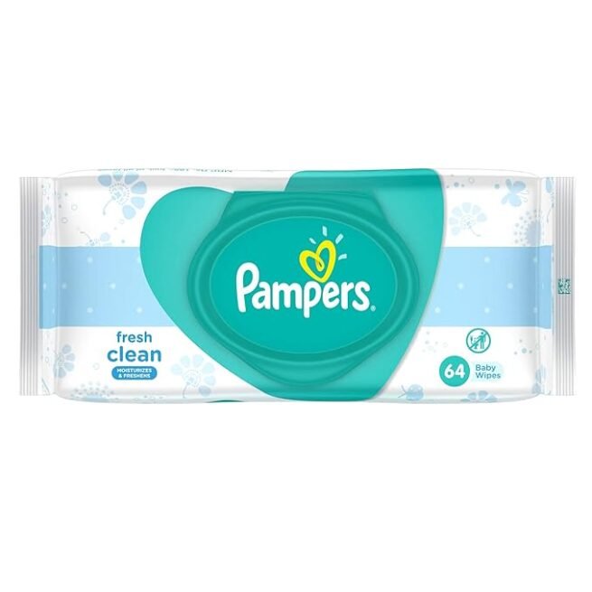 Pampers Baby Wipes Fresh Clean Dermatologically Tested 64 Count