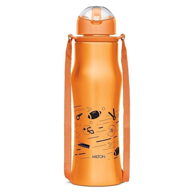 MILTON Gaiety 650 Stainless Steel Water Bottle, 600 ml, Orange