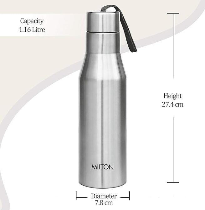 MILTON Super 1000 Single Wall Stainless Steel Bottle - Image 2